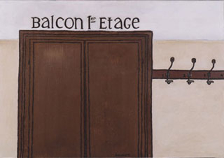 tableau de Robert Brandhof Architectures du Pays Basque : Trinquet Moderne entrée du Balcon, premier étage
